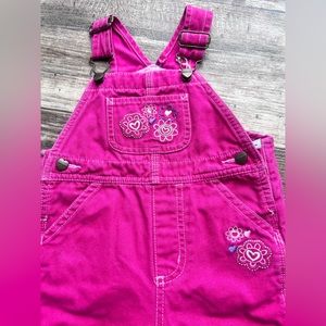 Y2K VTG pink Carhartt Embroidered denim overalls w/ pink plaid flannel lining